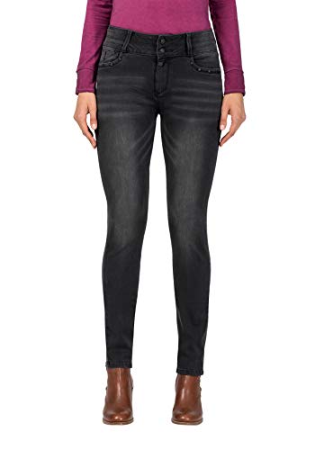 Timezone Damen EnyaTZ Womanshape Slim Jeans, Black Brushed Wash 9058, 29W / 32 im Sale